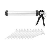 Pistola per Silicone a Pressione, Professionale 600 ml Universale Manuale Pistola Leggera in Alluminio per Sigillanti con Punta 10 Ugello