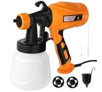 Pistola per Verniciare, 500W HVLP Pistola a Spruzzo per Verniciare con Serbatoio da 900ML,2 Ugelli e 2 Strumenti di Pulizia, Aerografo Professionale Facile da Usare, per Mobili, Recinzioni, ecc.