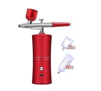 Pistola per Verniciare, Aerografo wireless con kit compressore Mini portatile senza fili Spray personale Pittura artistica Tatuaggio Torta Trucco Beautifu Moo Air(Rot)