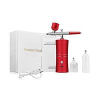 Pistola per Verniciare, Kit aerografo con compressore, mini pistola a spruzzo wireless for progetti artistici e di pittura precisi.(Rot)