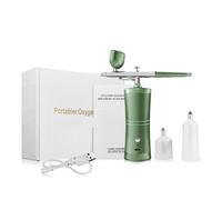 Pistola per Verniciare, Kit aerografo con compressore, mini pistola a spruzzo wireless for progetti artistici e di pittura precisi.(Groen)