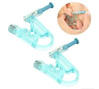 Pistola perforata usa e getta, 2 pezzi di sicurezza indolore pistola piercing, a forma di U con operazione con una mano, kit, borchie