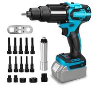 Pistola rivettatrice compatibile con batteria Makita (non inclusa), 2 in 1, rivettatrice elettrica con bocchini per M6 M8, per rivetti da 2,4 a 4,8 mm