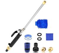 Pistola Rondella Ad Alta Pressione di Jetflux per Ugello per Tubi da Giardino, Bacchetta di Lavatrice per Ugello a Getto da 2 In 1 con 2 Ugelli Diversi e Connettori Rapidi per Tubo Flessibile Black