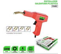 PISTOLA SALDATORE PLASTICA RIPARAZIONE PARAURTI AUTO 100W 4 TIPI DI PUNTE PW80