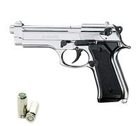 Pistola SCACCIACANI, A Salve, in Metallo Auto Beretta 92 8 MM NIKEL (BR-1300N)