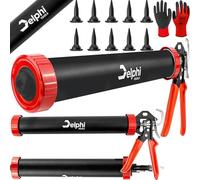 Pistola silicone 600 ml per silicone, acrilico, resina e adesivo | 600 ml, Tripla asta, Dosaggio controllato, Per giunti, Impugnatura ergonomica, 10 ugelli