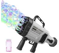 Pistola spara bolle di sapone a 69 fori con luci a LED, Macchina Automatica per Bambini, Soffiatore Portatile con Luci | BUBBLEPUFF