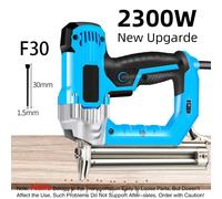 Pistola sparachiodi elettrica 2300W 220V strumenti per la lavorazione del legno chiodo elettrico a graffetta diritta F30/F25/F20/F15 sparatutto cucitrice per inchiodare mobili