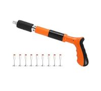 Pistola sparachiodi manuale in acciaio con 100 chiodi Mini 5 marce for rivetti a parete regolabile potenza Strumento portatile for tappezzeria for unghie(Brown)