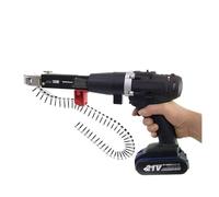 Pistola Sparachiodi, Pistola sparachiodi a catena automatica for trapano elettrico senza fili for utensili for la lavorazione del legno Buone prestazioni con lunghezza e profondità della vite regolabi