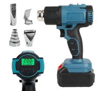 Pistola termica a batteria per Bosch 18V, 50-550°C, soffiatore ad aria calda a batteria con display LCD e 4 ugelli in acciaio inossidabile, temperatura regolabile e controllo dell'aria, soffiatore ad
