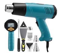 Pistola Termica Professionale 2000W con Display LCD, Temperatura Regolabile 50°C-600°C, Accessori Inclusi, Protezione da Sovraccarico, Ideale per Sverniciatore Legno e Metallo
