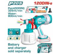 PISTOLA VERNICIATORE A SPRUZZO AEROGRAFO A BATTERIA 20V 800ml/min 1000ml TOTAL