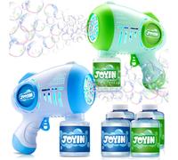 Pistole a bolle LED, set 2, con soluzioni, per bambini e adulti, gioco all'ap...