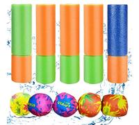 Pistole ad Acqua per Bambini, 5 Pezzi Pistola ad Acqua in Schiuma di Colori + 5 Pezzi Palle di Bombe d'acqua, Pistola ad Acqua Schiumogena, per Piscina, Spiaggia e Giardino All'aperto