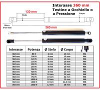 PISTONE a GAS Interasse 360 mm Fissaggio Occhiello Ø 8,2 o Pressione - 1 Pezzo