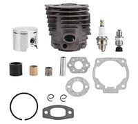 Haofy Pistone Cuscinetto Kit, Motosega Linea del Filtro del Carburante Guarnizione, Set Pistone Cilindro 46MM Gruppo Termico Completo per Husqvarna 50, 51, 55 Motore Rancher Nikasil