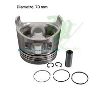 PISTONE COMPLETO + SERIE SEGMENTI YANMAR E VARI L48 LA170 STANDARD DIAMETRO 70mm