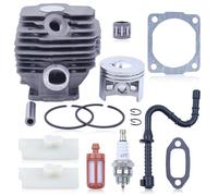 Pistone e Cilindro per STIHL 028 028AV 028WB Motosega, ADEFOL 46mm Cilindro + Pistone + Guarnizione + Candela + Tubo Benzina Ricambi 028 AV WB Accessorio Pezzi 14 in 1