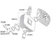 Pistone Kit Polini 80cc 6000 48 millimetri (D) per Zündapp Corsa 50