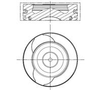 Pistone motore fosfatato e rivestito con grafite 021 PI 00128 001 MAHLE