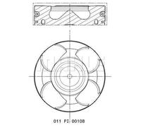 Pistone motore rivestito 011 PI 00108 000 MAHLE per ALFA ROMEO FIAT LANCIA OPEL