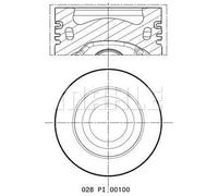 Pistone motore rivestito 028 PI 00100 001 MAHLE per VW AUDI SEAT SKODA