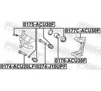 Pistone pinza freno Assale anteriore 0176-ACU30F FEBEST per TOYOTA AVENSIS VERSO