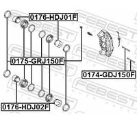 Pistone pinza freno Assale anteriore 0176-HDJ01F FEBEST per TOYOTA LEXUS