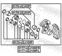 Pistone pinza freno Assale anteriore 0176-UZJ02F FEBEST per TOYOTA MERCEDES-BENZ