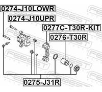 Pistone pinza freno Assale posteriore 0276-T30R FEBEST per NISSAN X-TRAIL I CUBE