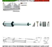 PISTONE REVERSIBILE CANCELLO ELETTRICO 220 V CORSA STELO 300 MM UN ANTA DA 2 MT