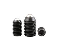 Pistoni a molla con guida a sfere, Set di pistoni a sfera e molla con esagono incassato, confezione da 15, acciaio al carbonio, nero, M3-M12(16MM-M8)