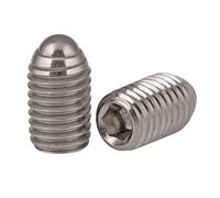 Pistoni a molla con guida a sfere, Viti con stantuffo a sfera e molla a esagono incassato in acciaio inossidabile, confezione da 10 dimensioni assortite in argento(45MM-M10)