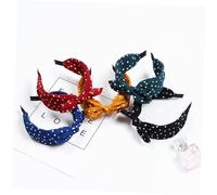 pistro 5 cerchietti per capelli con fiocco, fasce alla moda da donna, per trucco e viso, fasce elastiche con nodo e coniglietto, accessori per compleanni e feste