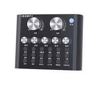 pistro Scheda audio esterna V8, scheda audio portatile universale con controllo del volume per streaming live, 12 tipi di elettroacustici