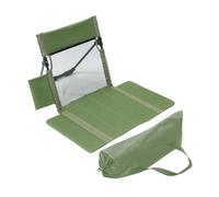 pistro Sedia da pavimento con supporto per la schiena sedia da spiaggia con borsa per il trasporto per viaggi zaino in spalla, verde