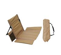 pistro Sedia da pavimento con supporto per la schiena, sedia da spiaggia con borsa per il trasporto, per viaggi zaino in spalla, colore marrone corto