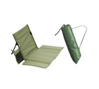 pistro Sedia da pavimento con supporto per la schiena, sedia da spiaggia con borsa per il trasporto, per viaggi zaino in spalla, colore verde corto
