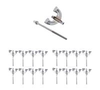 pistro Set di 16 artigli per grancassa e aste di tensione, resistenti, cromati, per batteria, accessori per strumenti a percussione