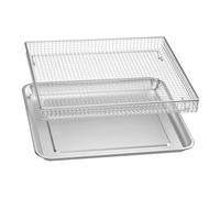 pistro Set girarrosto e griglia per barbecue all'esterno: padella antiaderente, cestini e griglia di raffreddamento, 31,5 cm x 27,9 cm