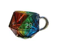 pistro Tazza da caffè in vetro a forma di poliedro, 14 x 10 x 86 cm, per espresso, latte, tè, gioco da tavolo