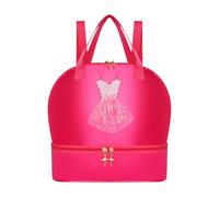 pistro Zaino da Ballo per Ragazze, Zainetto per Bambina, per Danza Latina, Ginnastica e Scuola- Rosa Rossa