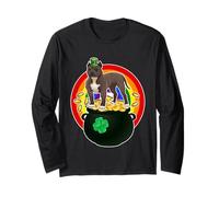 Pit Bull Dog Lucky Charm Shamrock Funny St Patricks Day Maglia a Manica
