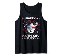 Pit Bull Dog Patriotic American 4th of July Dogs Lovers Canotta