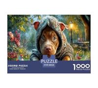 Pit Bull Jigsaw Puzzle Impossibili 1000 Pezzi Viale fiorito autunnale Decorazione Per La Casa. Rilassamento E Intelligence Per Adulti E Ragazzi Da 14 Anni 38x26cm/1000pcs