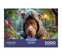 Pit Bull Jigsaw Puzzle Impossible 1000Pcs Viale fiorito autunnale Decorazione Per La Casa. Giochi Rilassamento E Intelligence Per Adulti E Ragazzi Da 14 Anni 52x38cm/1000pcs