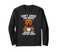 Pit Bull Pitbull Pittie Stop Discrimination Amante del caffè Maglia a Manica