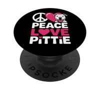Pit Bull Pittie Love Peace Divertente Salvataggio Cane Mamma Papà PopSockets PopGrip Adesivo